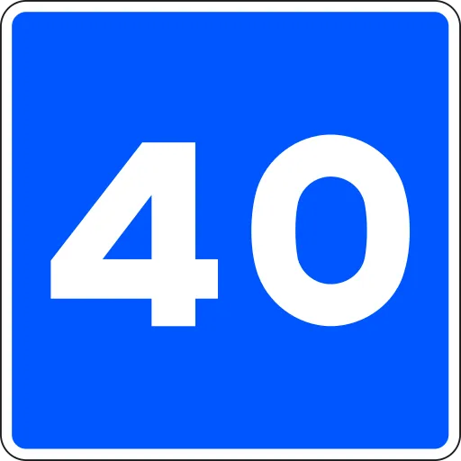 Velocidad aconsejada 40 km/h