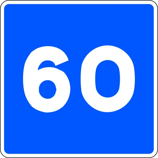 Velocidad aconsejada 60 km/h